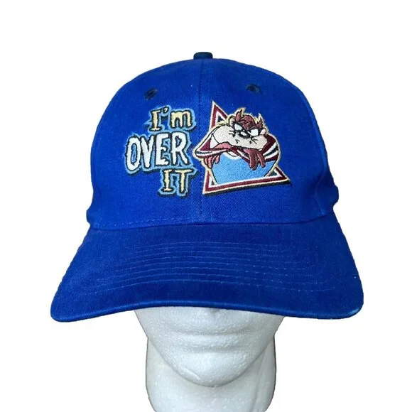 TAZ I'm Over It Blue Baseball Hat Cap Tasmanian Devil 1998 Looney Tunes - Picture 1 of 12